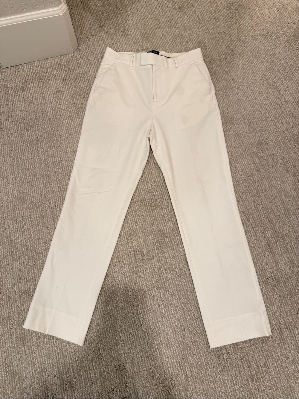 Boohoo Man White Slim Stretch Trousers Size 30